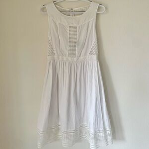 •Adrianna Papell• white A-line sleeveless cut out dress